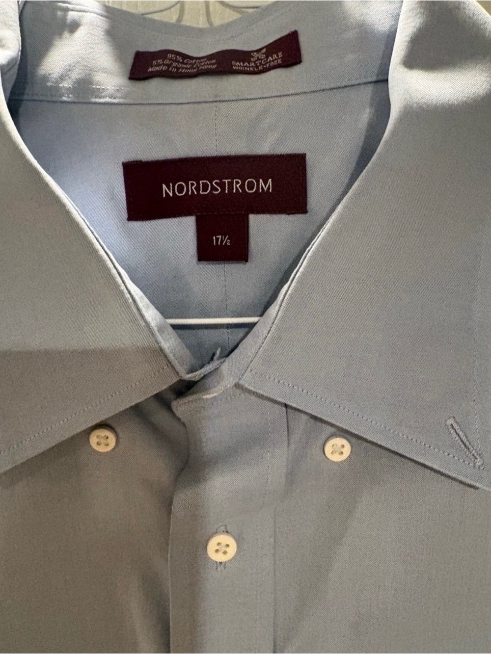 Nordstrom Men’s Pale Blue Dress Shirt. Dry clean only.